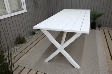 Utomhusbord Scottsdale rektangulär Vit 190 cm - Vit - Utemöbler - Trädgårdsbord & Utebord - Matbord ute