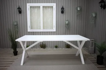 Utomhusbord Scottsdale rektangulär Vit 190 cm - Vit - Utemöbler - Trädgårdsbord & Utebord - Matbord ute