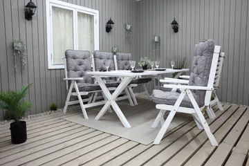 Utomhusbord Scottsdale rektangulär Vit 190 cm - Vit - Utemöbler - Trädgårdsbord & Utebord - Matbord ute