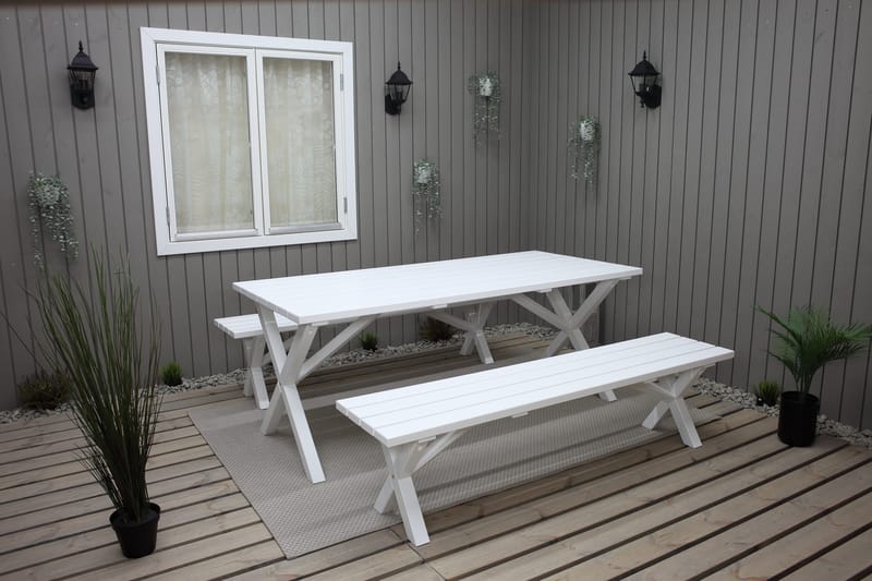 Utomhusbord Scottsdale rektangulär Vit 190 cm - Vit - Utemöbler - Trädgårdsbord & Utebord - Matbord ute