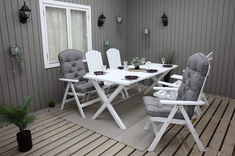 Utomhusbord Scottsdale rektangulär Vit 190 cm - Vit - Utemöbler - Trädgårdsbord & Utebord - Matbord ute