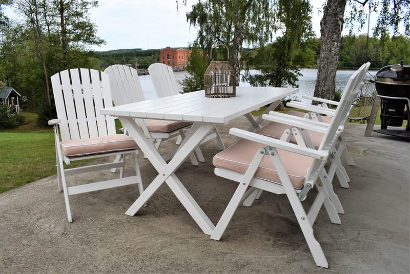 Utomhusbord Scottsdale rektangulär Vit 190 cm - Vit - Utemöbler - Trädgårdsbord & Utebord - Matbord ute