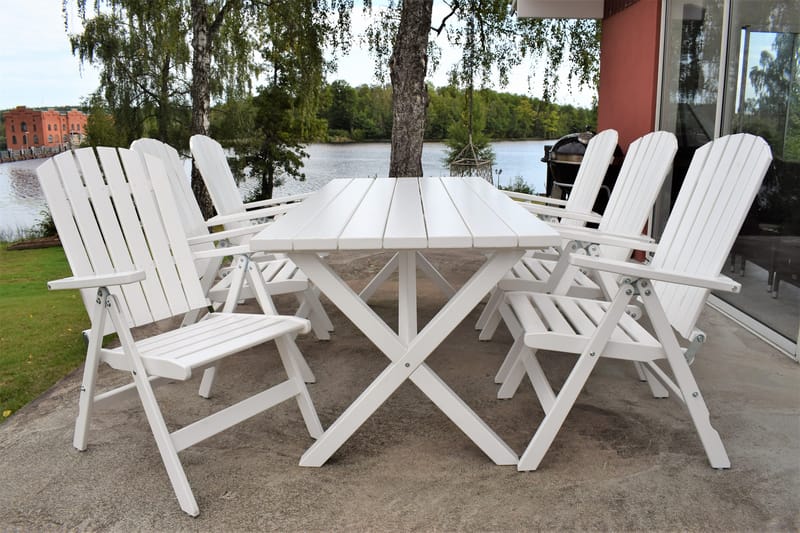 Utomhusbord Scottsdale rektangulär Vit 190 cm - Vit - Utemöbler - Trädgårdsbord & Utebord - Matbord ute