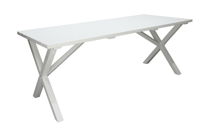 Utomhusbord Scottsdale rektangulär Vit 190 cm, Vit