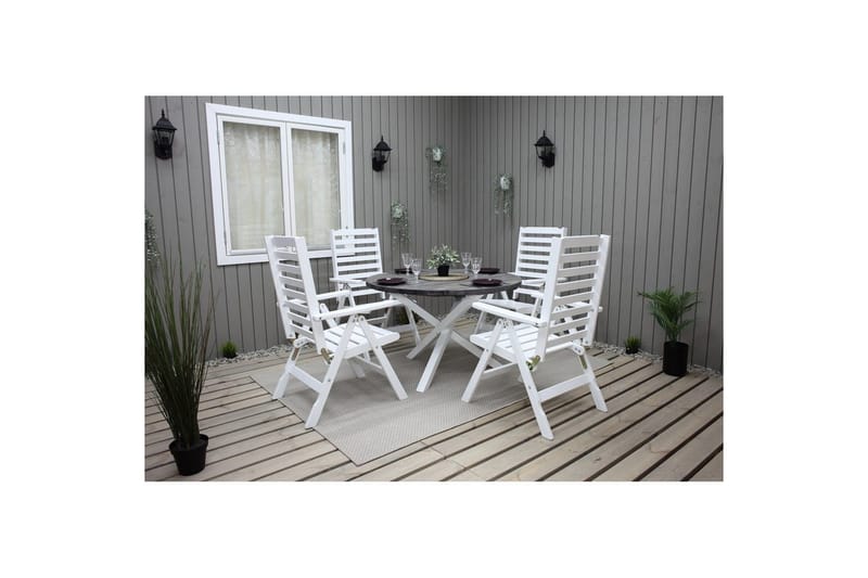 Utomhusbord Scottsdale Runt - Shabby Chic Grå med Vita ben - Utemöbler - Trädgårdsbord & Utebord - Matbord ute