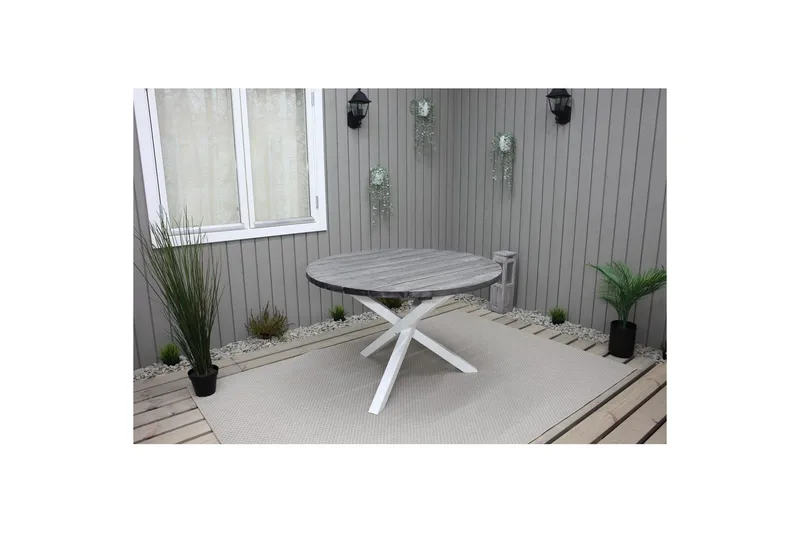 Utomhusbord Scottsdale Runt - Shabby Chic Grå med Vita ben - Utemöbler - Trädgårdsbord & Utebord - Matbord ute