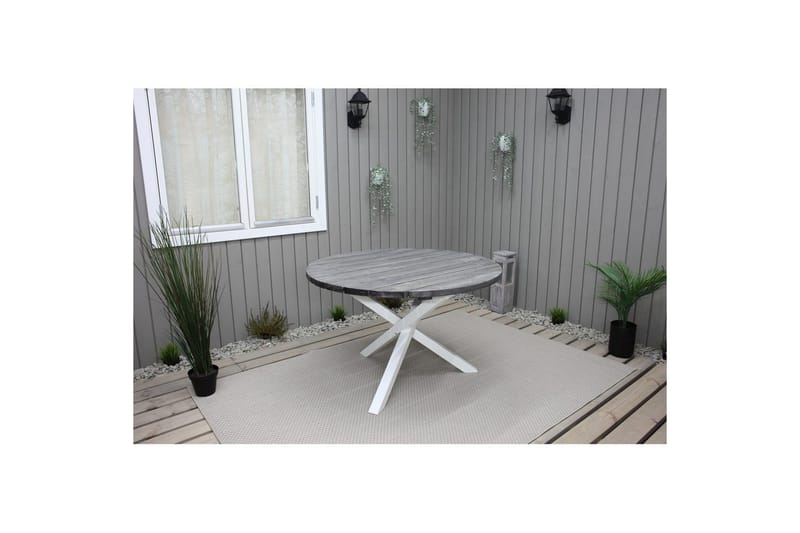 Utomhusbord Scottsdale Runt - Shabby Chic Grå med Vita ben - Utemöbler - Trädgårdsbord & Utebord - Matbord ute