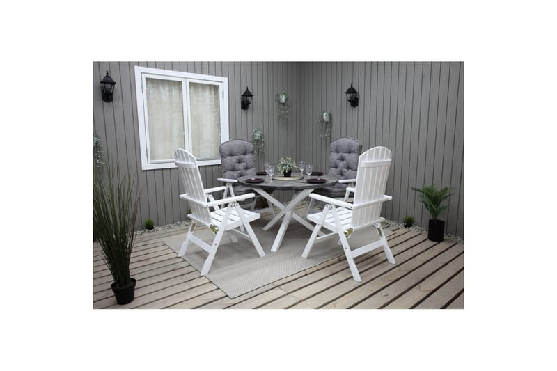 Utomhusbord Scottsdale Runt - Shabby Chic Grå med Vita ben - Utemöbler - Trädgårdsbord & Utebord - Matbord ute