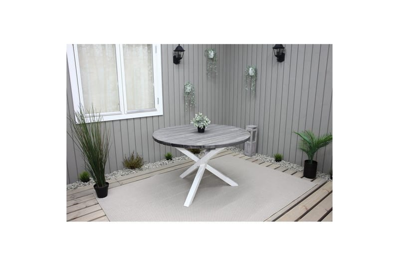 Utomhusbord Scottsdale Runt - Shabby Chic Grå med Vita ben - Utemöbler - Trädgårdsbord & Utebord - Matbord ute