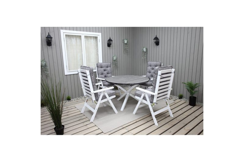 Utomhusbord Scottsdale Runt - Shabby Chic Grå med Vita ben - Utemöbler - Trädgårdsbord & Utebord - Matbord ute