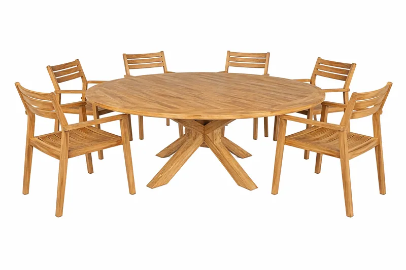 Utomhusbord Toscana bord Ø180 cm - naturligt färgad - Utemöbler - Trädgårdsbord & Utebord - Matbord ute