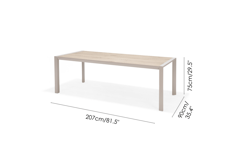 Utomhusbord Urbanite 205 cm - grå - Utemöbler - Trädgårdsbord & Utebord - Matbord ute