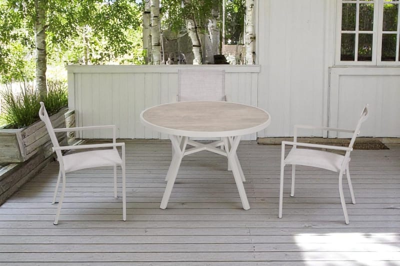 Utomhusbord Palermo rund Ø110 cm - grå/beige - Utemöbler - Trädgårdsbord & Utebord - Matbord ute