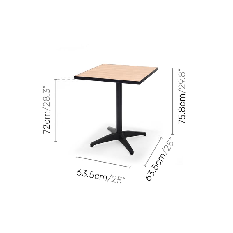 Utomhusbord Panama bistro 64 cm - trä/svart - Utemöbler - Trädgårdsbord & Utebord - Cafebord