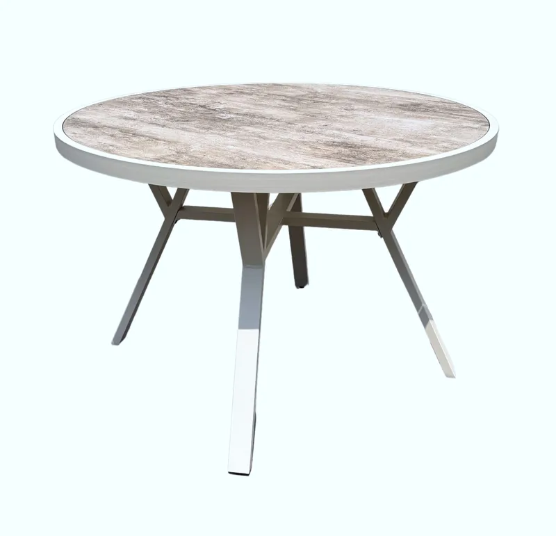 Utomhusbord Palermo rund Ø110 cm - grå/beige - Utemöbler - Trädgårdsbord & Utebord - Matbord ute