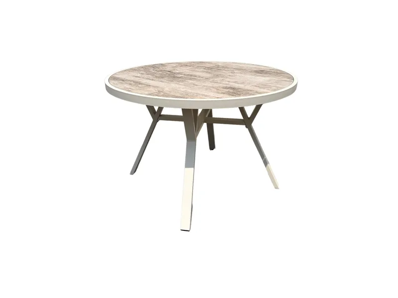 Utomhusbord Palermo rund Ø130 cm, grå/beige