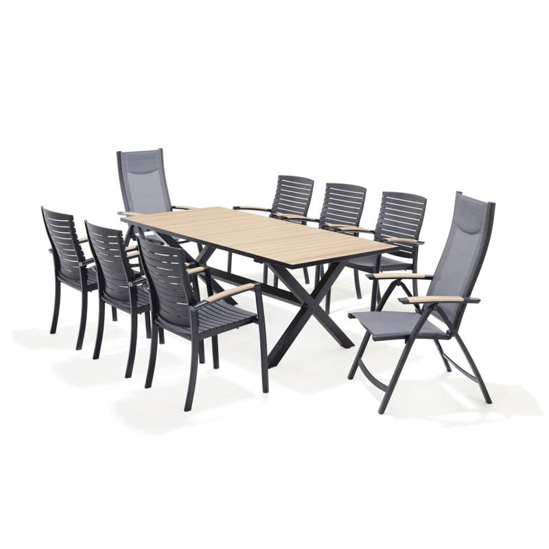 Utomhusbord Panama 200 cm - trä/svart - Utemöbler - Trädgårdsbord & Utebord - Matbord ute