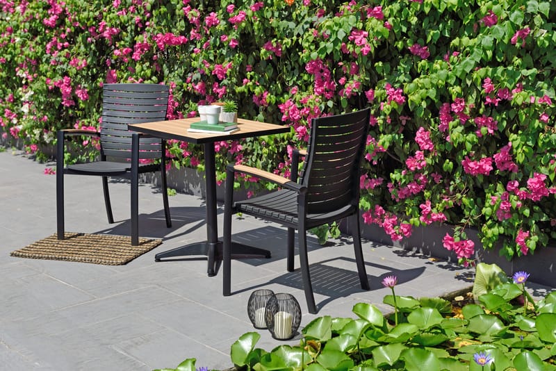 Utomhusbord Panama bistro 64 cm - trä/svart - Utemöbler - Trädgårdsbord & Utebord - Cafebord