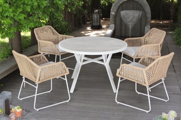 Utomhusbord Palermo rund Ø110 cm - grå/beige - Utemöbler - Trädgårdsbord & Utebord - Matbord ute