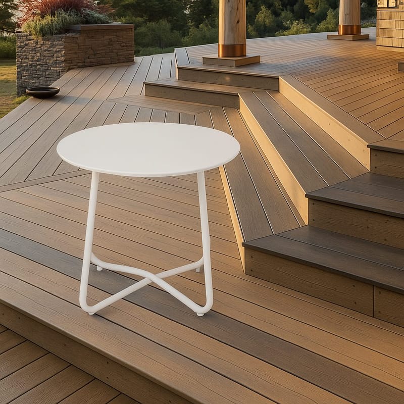 Utomhussidobord Seville rund Ø45 cm - Korallsand - Utemöbler - Trädgårdsbord & Utebord - Sidobord utomhus