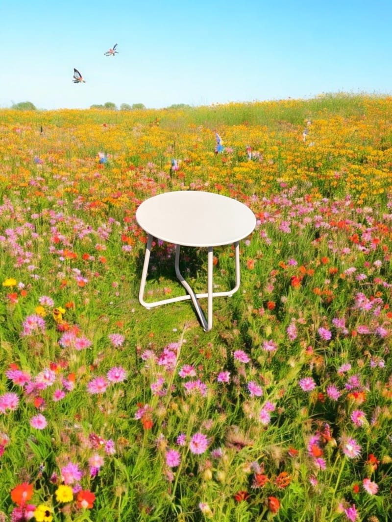 Utomhussidobord Seville rund Ø45 cm - Korallsand - Utemöbler - Trädgårdsbord & Utebord - Sidobord utomhus