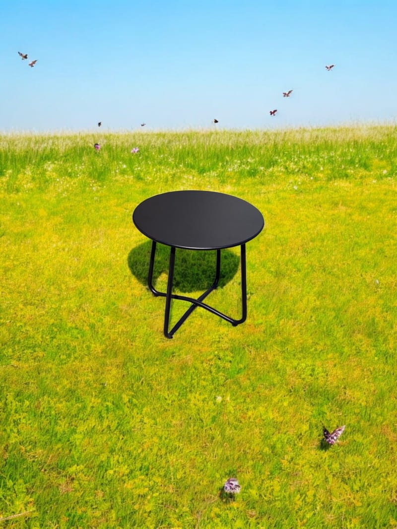 Utomhussidobord Seville rund Ø45 cm - Svart - Utemöbler - Trädgårdsbord & Utebord - Sidobord utomhus