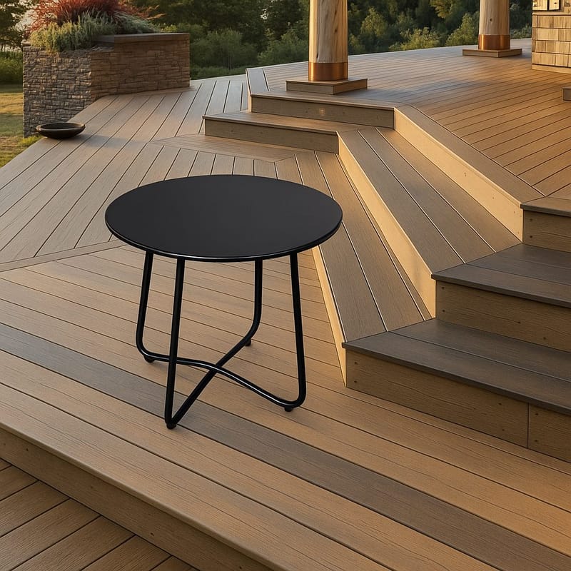 Utomhussidobord Seville rund Ø45 cm - Svart - Utemöbler - Trädgårdsbord & Utebord - Sidobord utomhus