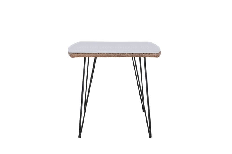 Viga Matbord Utomhus 90x160 cm – Rektangulärt Utebord i stål med glasskiva för Trädgården - Brun - Utemöbler - Trädgårdsbord & Utebord - Matbord ute