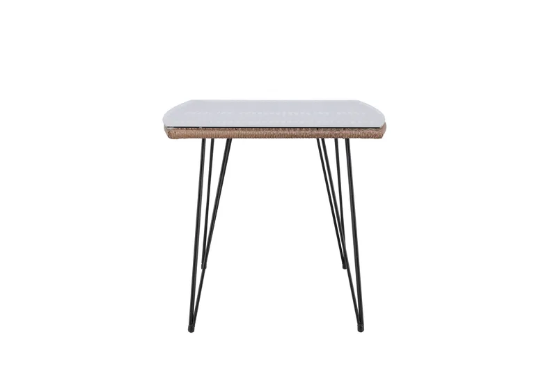 Viga Matbord Utomhus 90x160 cm – Rektangulärt Utebord i stål med glasskiva för Trädgården - Brun - Utemöbler - Trädgårdsbord & Utebord - Matbord ute