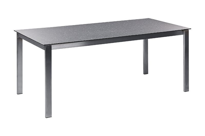 ZERVO Matbord Utomhus 180x90 cm Svart/Silver - Utemöbler - Trädgårdsbord & Utebord - Matbord ute