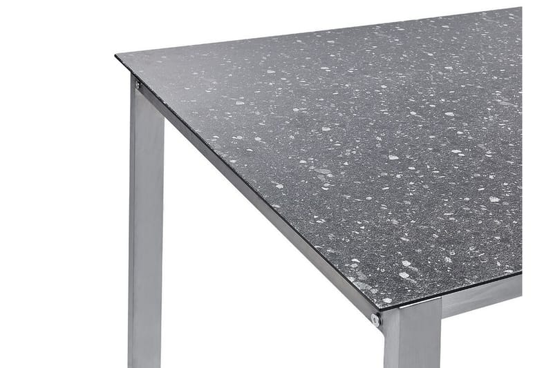 ZERVO Matbord Utomhus 180x90 cm Svart/Silver - Utemöbler - Trädgårdsbord & Utebord - Matbord ute
