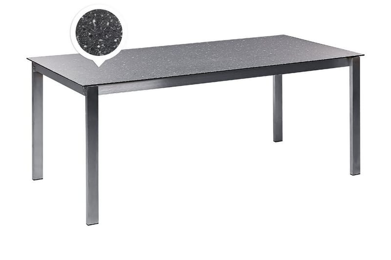 ZERVO Matbord Utomhus 180x90 cm Svart/Silver - Utemöbler - Trädgårdsbord & Utebord - Matbord ute