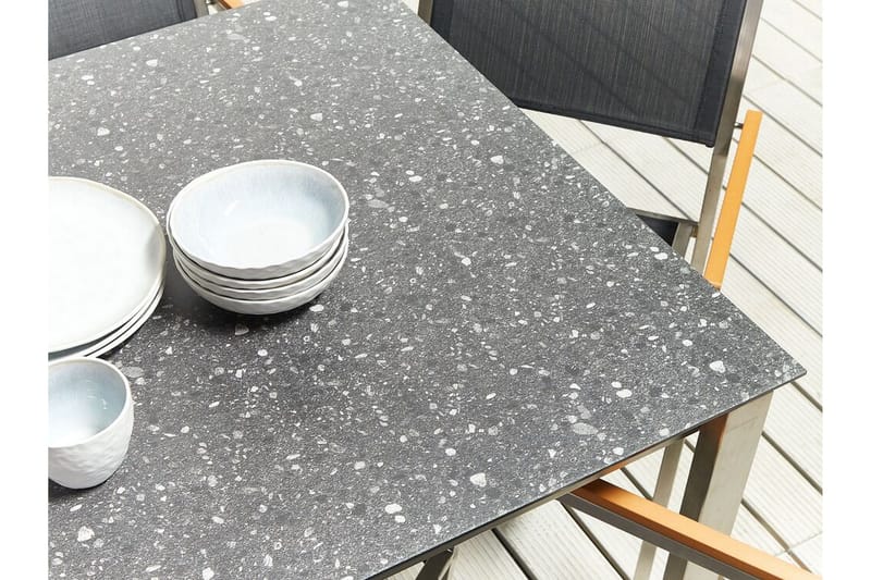 Zervo Matbord Utomhus 180x90 cm - Svart/Silver - Utemöbler - Trädgårdsbord & Utebord - Matbord ute