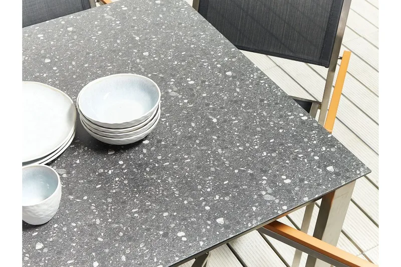 Zervo Matbord Utomhus 180x90 cm - Svart/Silver - Utemöbler - Trädgårdsbord & Utebord - Matbord ute