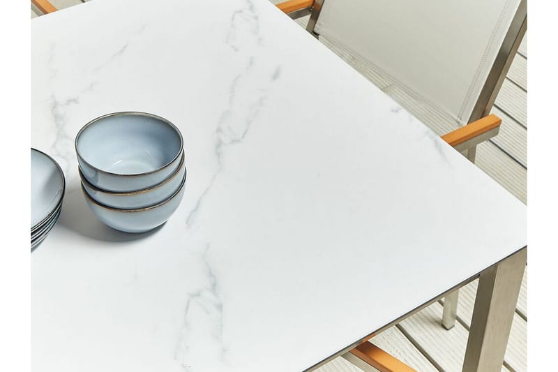 Zervo Matbord Utomhus 180x90 cm - Vit/Silver - Utemöbler - Trädgårdsbord & Utebord - Matbord ute