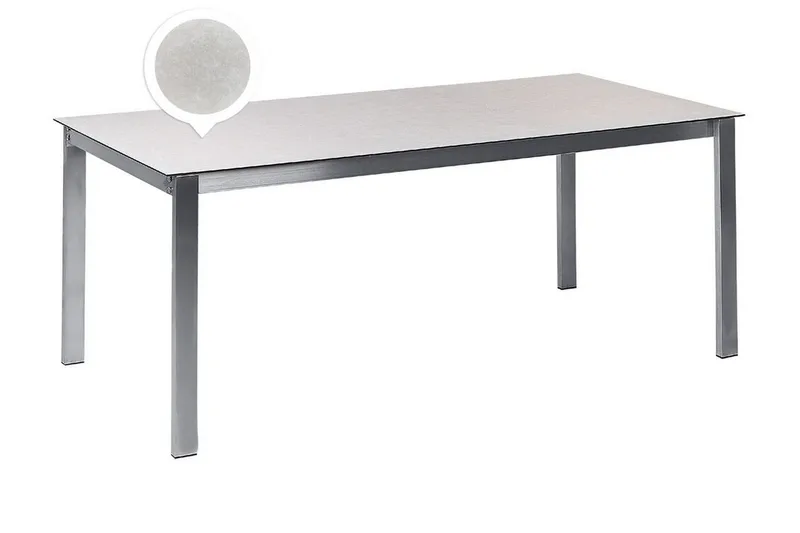 Zervo Matbord Utomhus 180x90 cm - Vit/Silver - Utemöbler - Trädgårdsbord & Utebord - Matbord ute