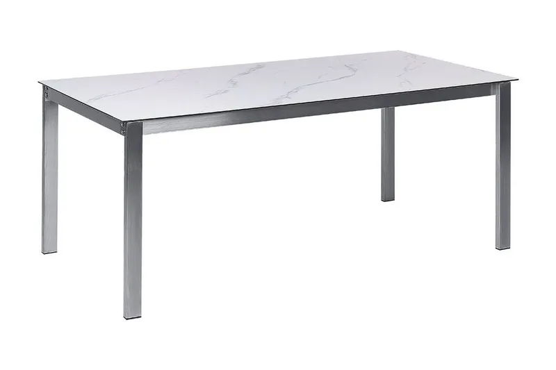 Zervo Matbord Utomhus 180x90 cm, Vit/Silver