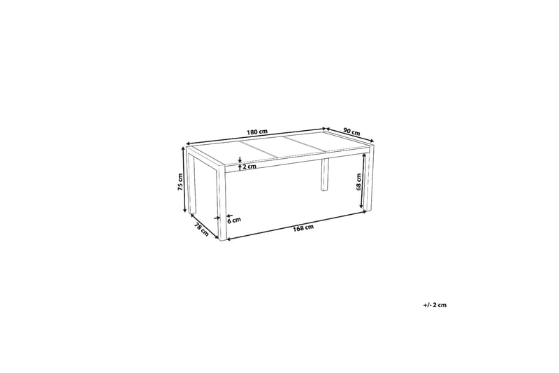 ZERVO Matbord Utomhus 180x90 cm Vit/Silver - Utemöbler - Trädgårdsbord & Utebord - Matbord ute