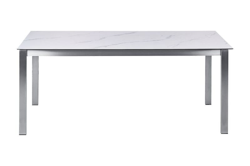 ZERVO Matbord Utomhus 180x90 cm Vit/Silver - Utemöbler - Trädgårdsbord & Utebord - Matbord ute