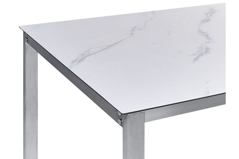 ZERVO Matbord Utomhus 180x90 cm Vit/Silver - Utemöbler - Trädgårdsbord & Utebord - Matbord ute