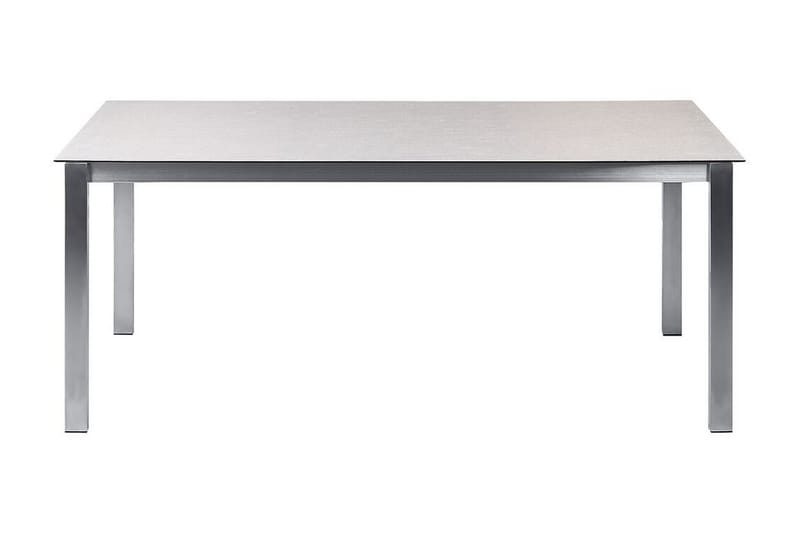 ZERVO Matbord Utomhus 180x90 cm Vit/Silver - Utemöbler - Trädgårdsbord & Utebord - Matbord ute