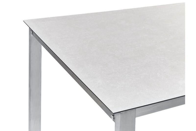 ZERVO Matbord Utomhus 180x90 cm Vit/Silver - Utemöbler - Trädgårdsbord & Utebord - Matbord ute
