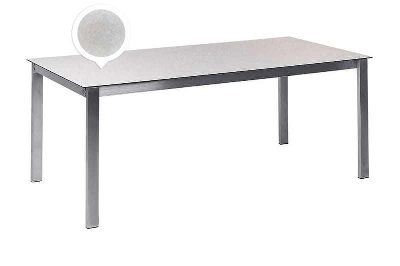 ZERVO Matbord Utomhus 180x90 cm Vit/Silver - Utemöbler - Trädgårdsbord & Utebord - Matbord ute