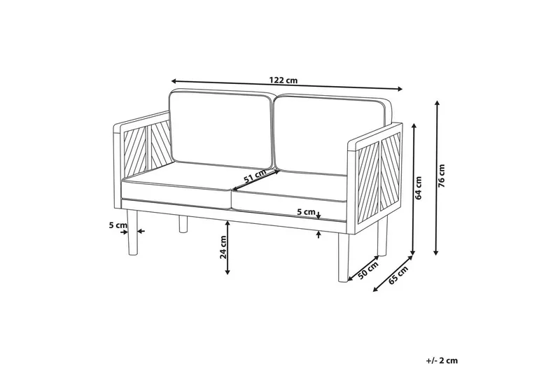 2-sitssoffa Baratti - Utemöbler - Utesoffor & bänkar - Trädgårdssoffa