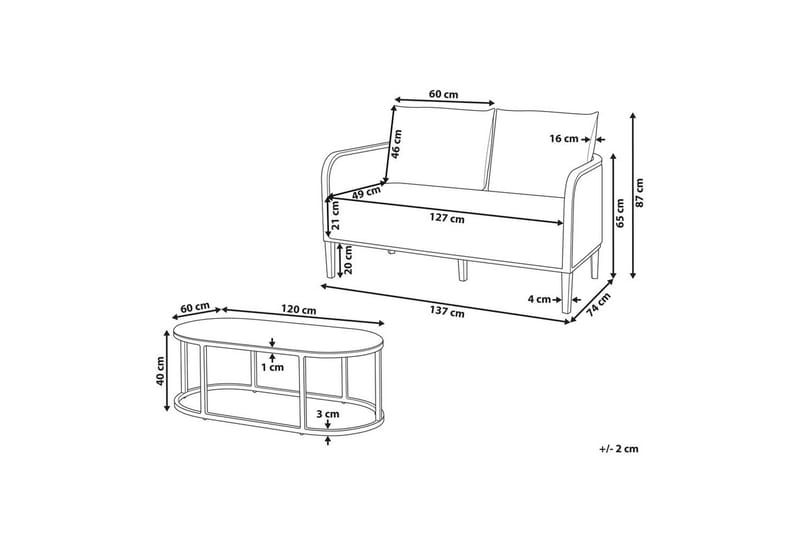 2-sitssoffa Montefalco - Utemöbler - Balkong - Balkongmöbler - Balkonggrupper