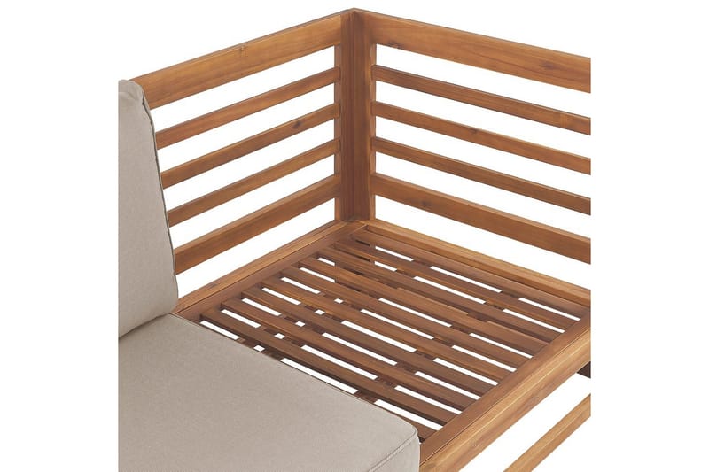 2-sitssoffa Trani Ljus trä/grått/beige - Ljus trä/grått/beige - Utemöbler - Utesoffor & bänkar - Trädgårdssoffa