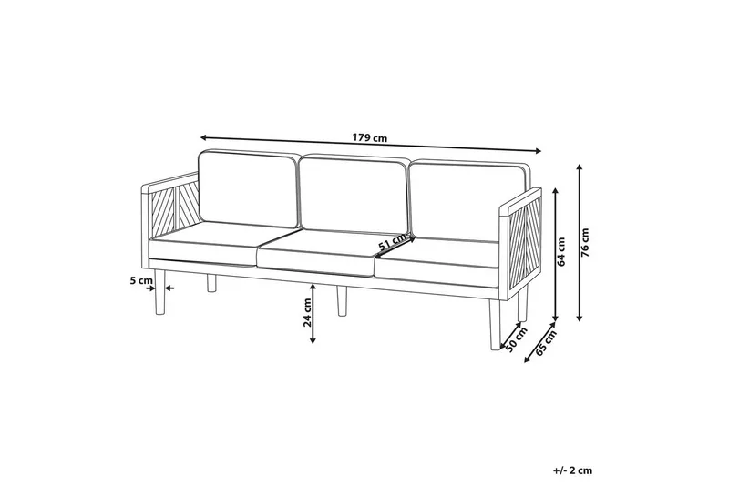3-sitssoffa Baratti - Utemöbler - Utesoffor & bänkar - Trädgårdssoffa