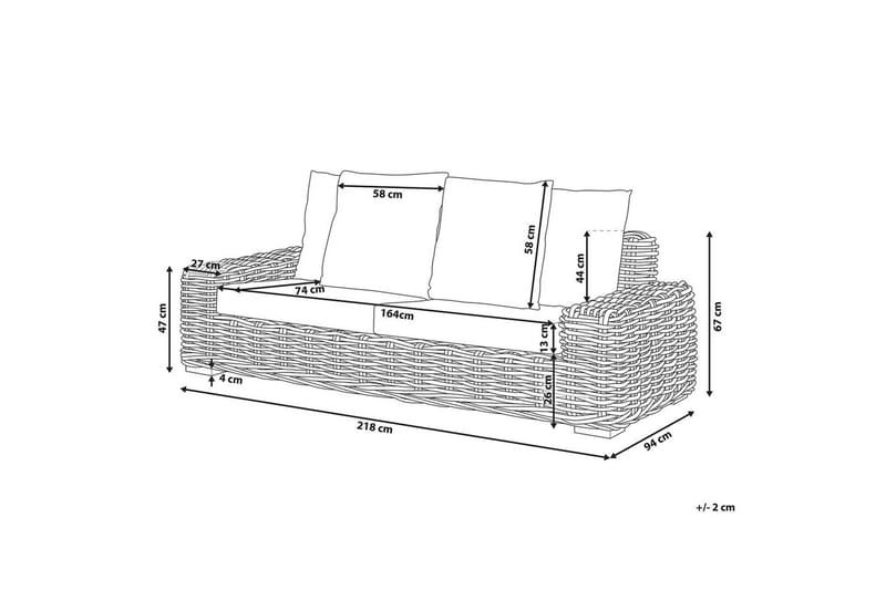 3-sitssoffa Forli - Utemöbler - Utesoffor & bänkar - Trädgårdssoffa