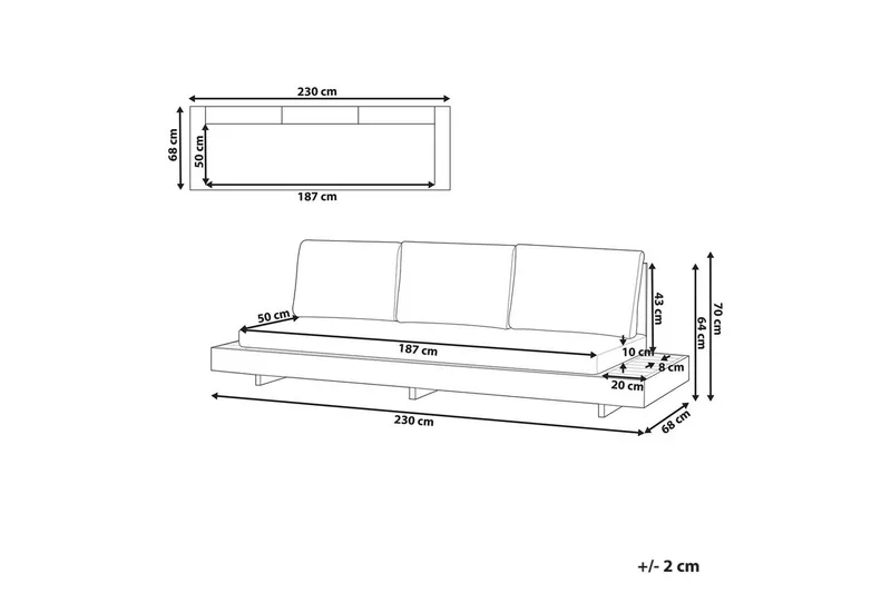 3-sitssoffa Marettimo - Utemöbler - Utesoffor & bänkar - Trädgårdssoffa