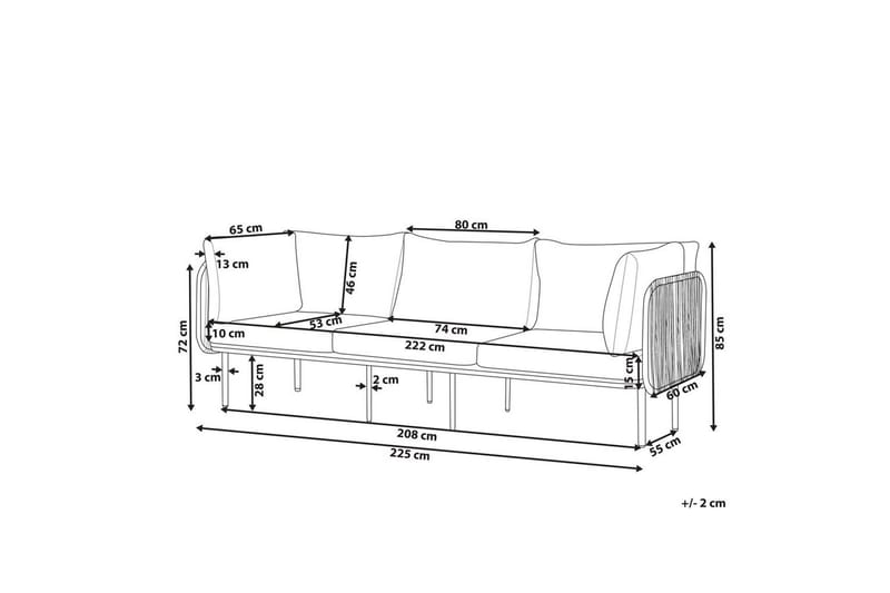 3-sitssoffa Senise - Utemöbler - Utesoffor & bänkar - Trädgårdssoffa